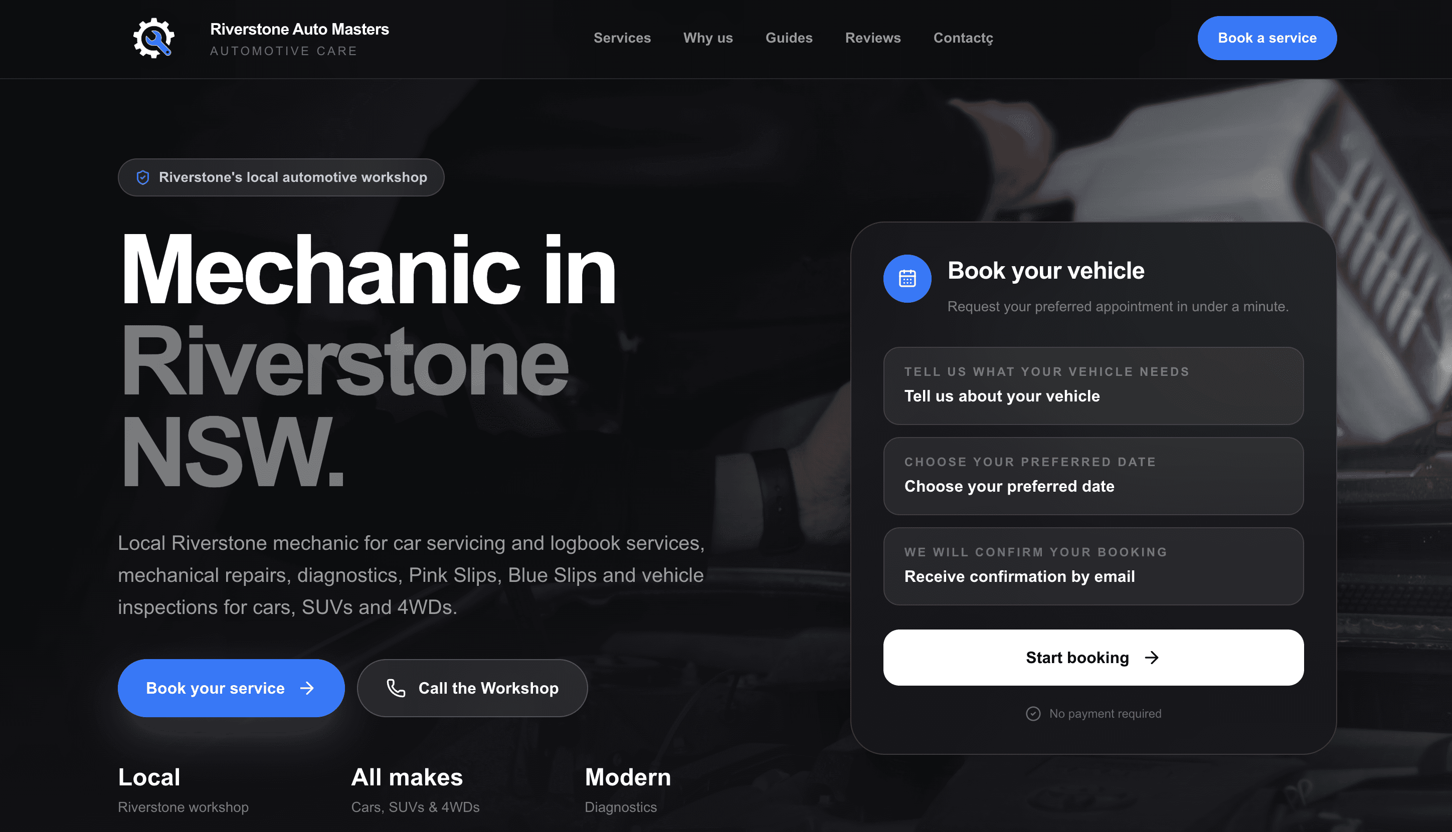 Riverstone Auto Masters website designed and developed by IMPAVIDO